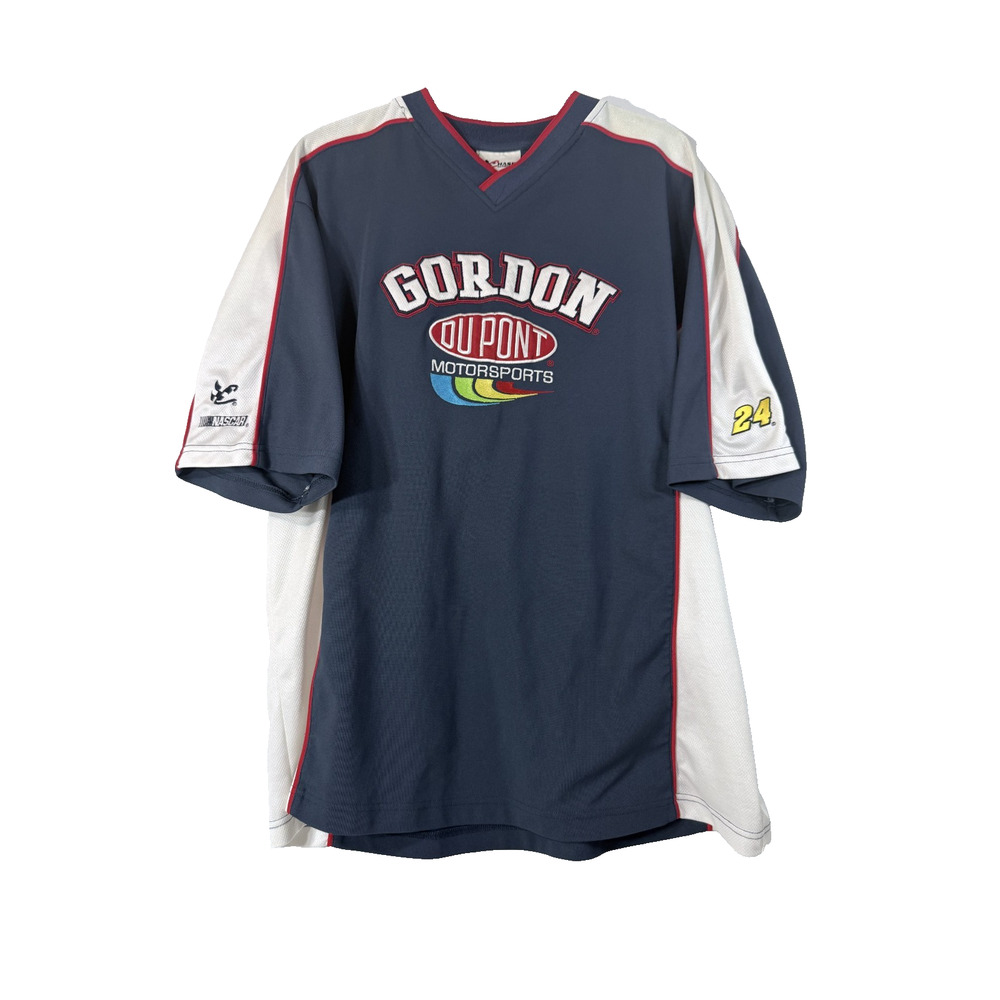 Vintage Jeff Gordon 24 NASCAR Jersey Mens Large Chase Authentics Racing Blue Y2K